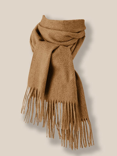 Comfy Tassel Faux Pashmina Scarf Scarf coofandy Light Brown F 