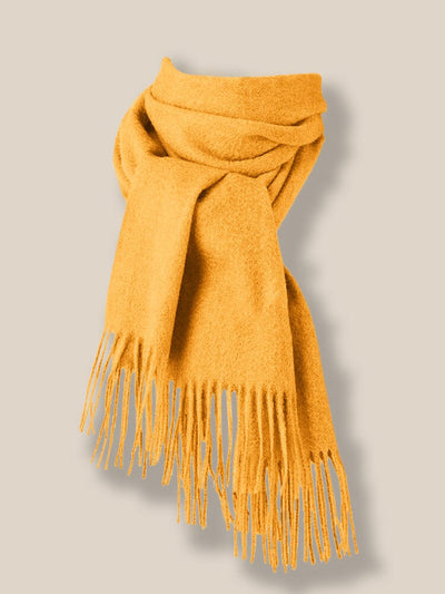 Comfy Tassel Faux Pashmina Scarf Scarf coofandy Yellow F 