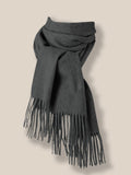 Comfy Tassel Faux Pashmina Scarf Scarf coofandy Charcoal Grey F 