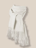 Comfy Tassel Faux Pashmina Scarf Scarf coofandy White F 