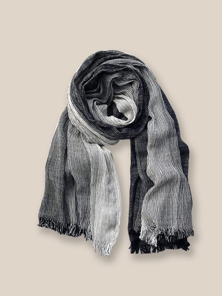 Soft 100% Cotton Tassel Scarf Scarf coofandy Black F 