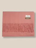 Soft Solid Tassel Scarf Scarf coofandy Watermelon Red F 