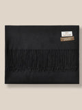 Soft Solid Tassel Scarf Scarf coofandy Black F 