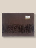 Soft Solid Tassel Scarf Scarf coofandy Brown F 