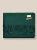Soft Solid Tassel Scarf Scarf coofandy Dark Green F 