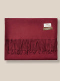Soft Solid Tassel Scarf Scarf coofandy Dark Red F 