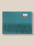 Soft Solid Tassel Scarf Scarf coofandy Peacock Green F 