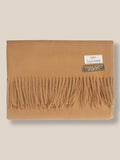 Soft Solid Tassel Scarf Scarf coofandy Light Brown F 