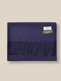 Soft Solid Tassel Scarf Scarf coofandy Navy Blue F 