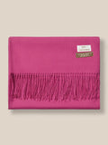 Soft Solid Tassel Scarf Scarf coofandy Rose Red F 