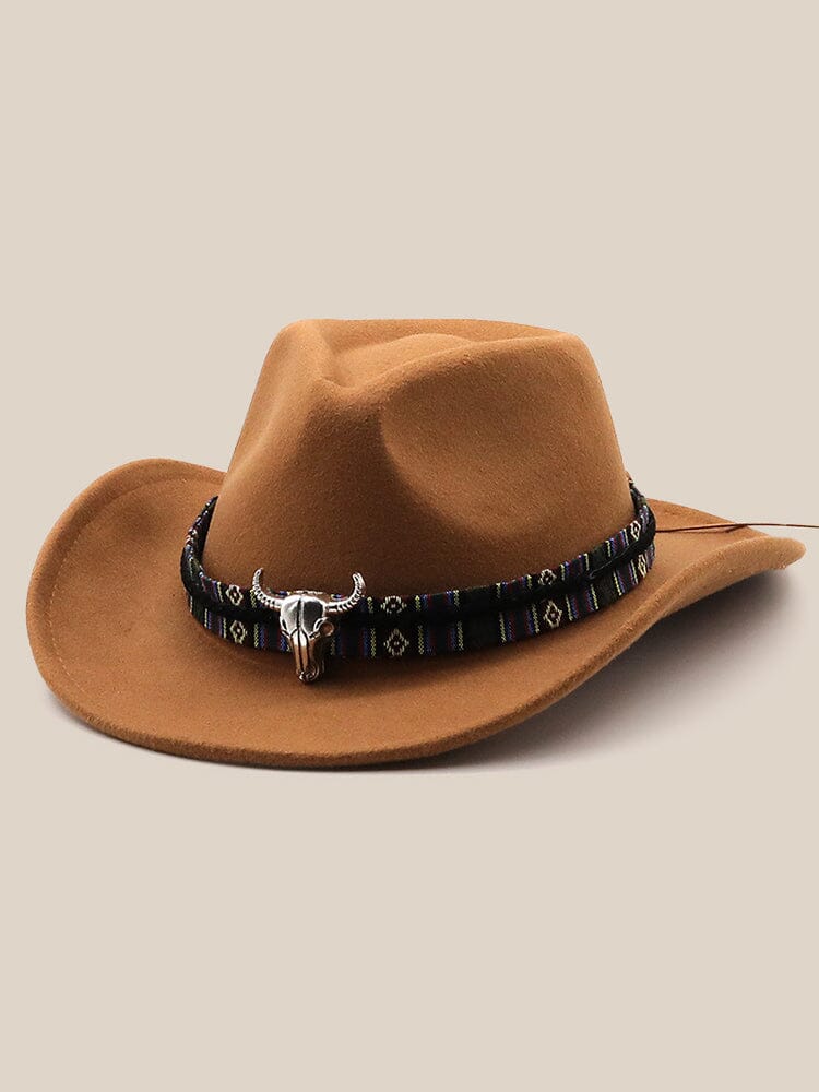 Classic 100% Wool Cowboy Hat Hat coofandy Camel F(56-58) 
