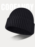 Minimalist Cuff Knit Beanie Accessories coofandystore Black 