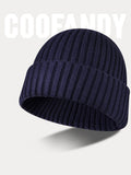 Minimalist Cuff Knit Beanie Accessories coofandystore Navy Blue 