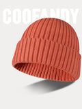 Minimalist Cuff Knit Beanie Accessories coofandystore Orange 