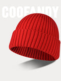 Minimalist Cuff Knit Beanie Accessories coofandystore Red 