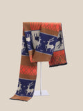 Reindeer Pattern 100% Cotton Scarf Scarf coofandy PAT2 