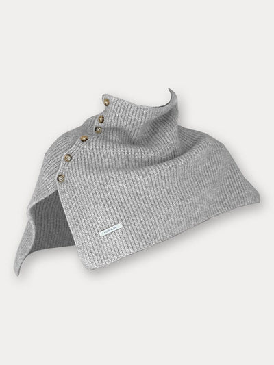 Stylish Knit Button Shawl Scarf Scarf coofandy Light Grey F (51*53cm) 