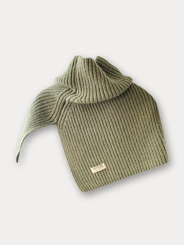 Simple Knit Pullover Shawl Scarf Scarf coofandy Army Green F (51*53cm) 