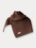 Simple Knit Pullover Shawl Scarf Scarf coofandy Brown F (51*53cm) 