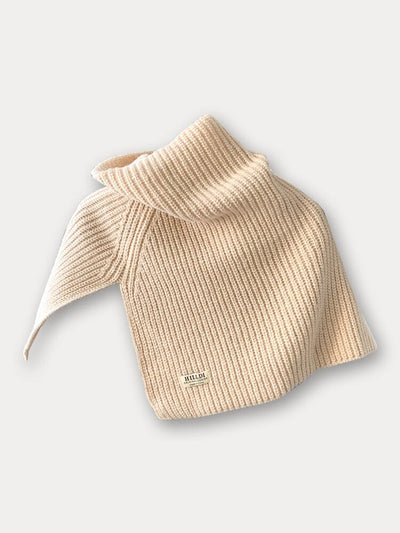 Simple Knit Pullover Shawl Scarf Scarf coofandy Beige F (51*53cm) 