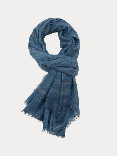 Stylish Stripe Tassel Scarf Scarf coofandy Blue F 