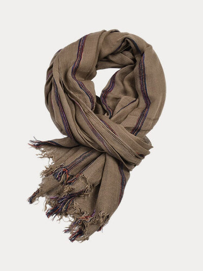 Soft Stripe Tassel Scarf Scarf coofandy Camel F (195*95 cm) 