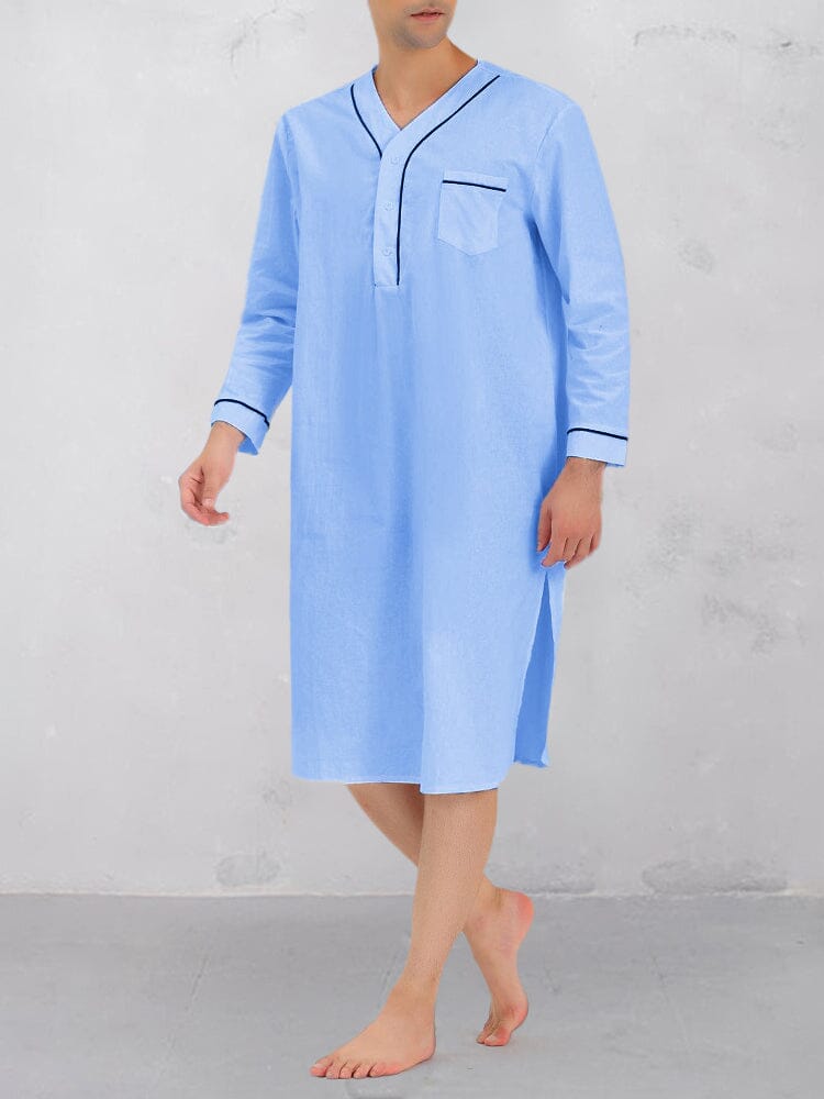 Casual Loose Fit Cotton Linen Long Shirt Robe coofandy 
