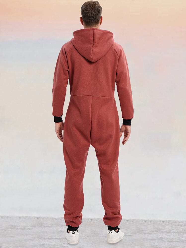 Thermal Thick Hooded Jumpsuit Jumpsuit coofandy 