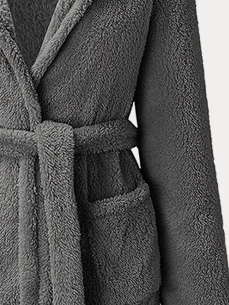 Soft Thermal Fleece Hooded Robe Robe coofandystore 