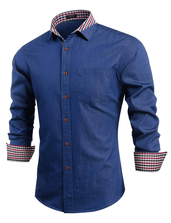 Coofandy Denim Work Shirt (US Only) Shirts coofandy Type 02 Blue S 