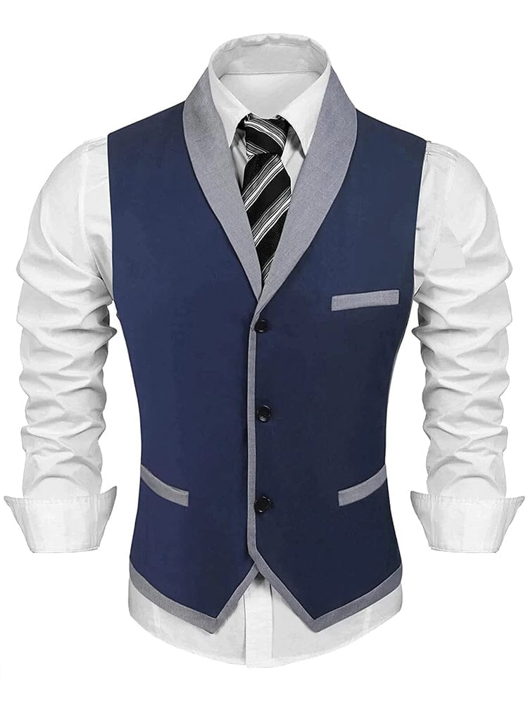 Coofandy Buttons V-neck Suit Vest (US Only) Vest coofandy Blue S 
