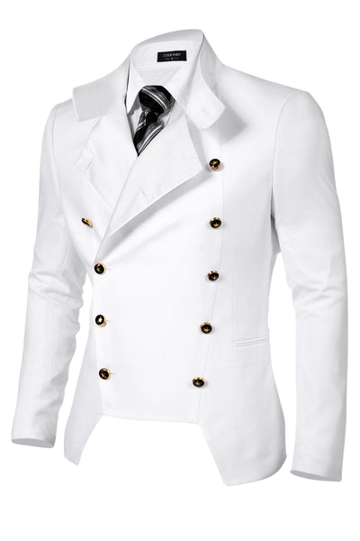 Coofandy Double-Breasted Blazer (US Only) Blazer coofandy White S 