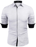 Coofandy Printed Dress Shirt (US Only) Shirts coofandy White S 