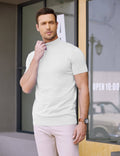(Us Only) Turtleneck Basic Slim Fit Knitted Short Sleeve Sweater Sweaters Coofandy&