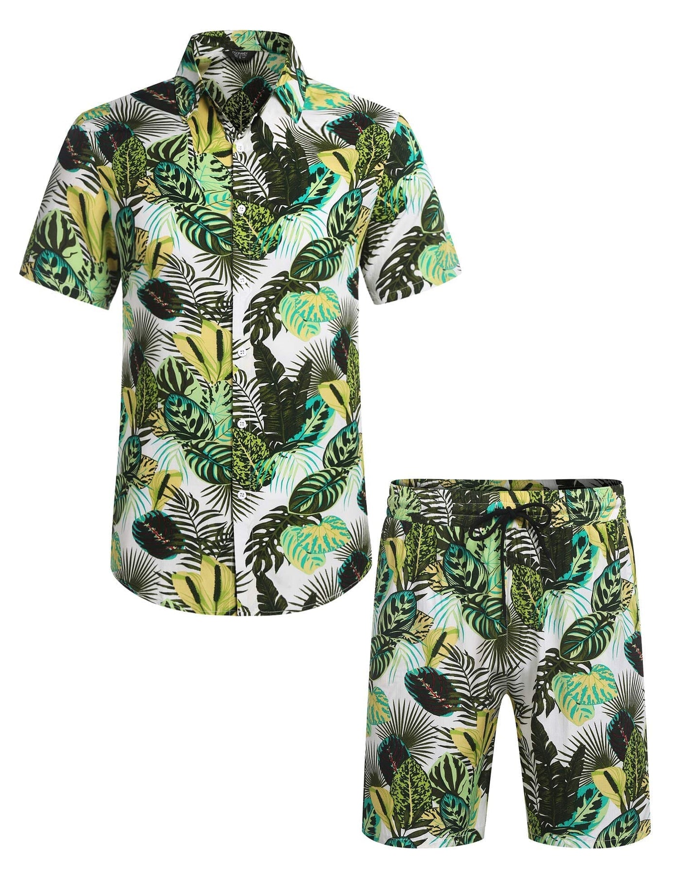 Coofandy Floral Hawaiian Sets (US Only) Sets coofandy White S 