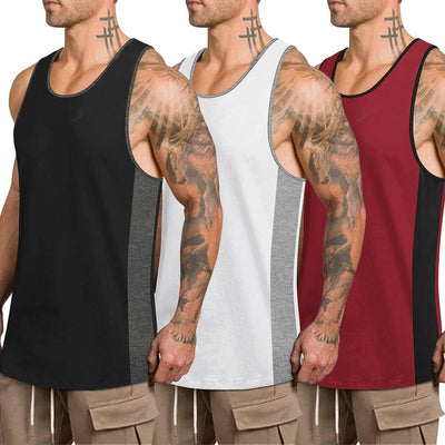 Coofandy 3 Pack Workout Tank Top (US Only) Tank Tops coofandy White/Wine Red/Black S 