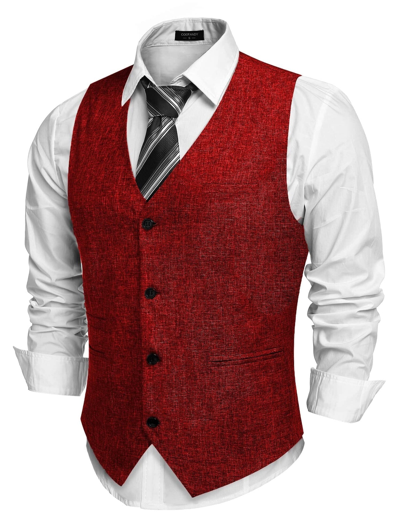 Coofandy Waistcoat Business Vests (US Only) Vest coofandy Wine Red S 