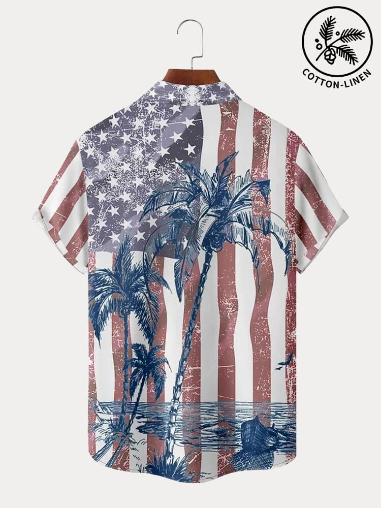 Hawaiian Graphic Cotton Linen Shirt Shirts coofandystore 