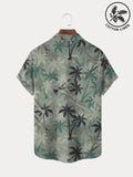 Hawaiian Coconut Tree Graphic Cotton Linen Shirt Shirts coofandystore 