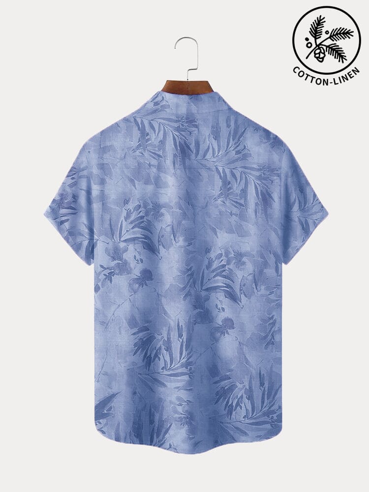 Hawaiian Flower Printed Cotton Linen Shirt Shirts coofandystore 