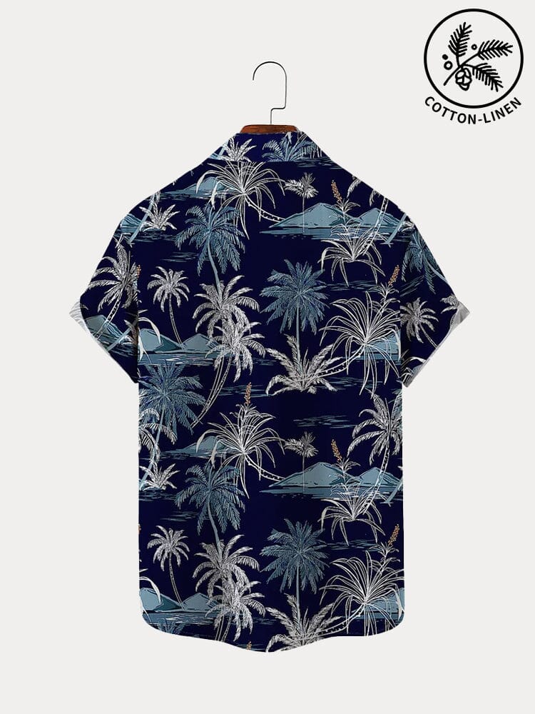 Hawaiian Style Printed Cotton Linen Shirt Shirts coofandystore 