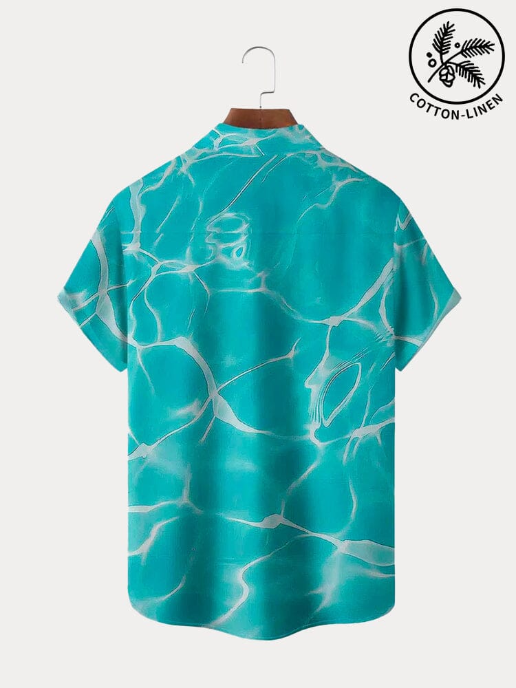 Hawaiian Wavy Texture Cotton Linen Shirt Shirts coofandystore 