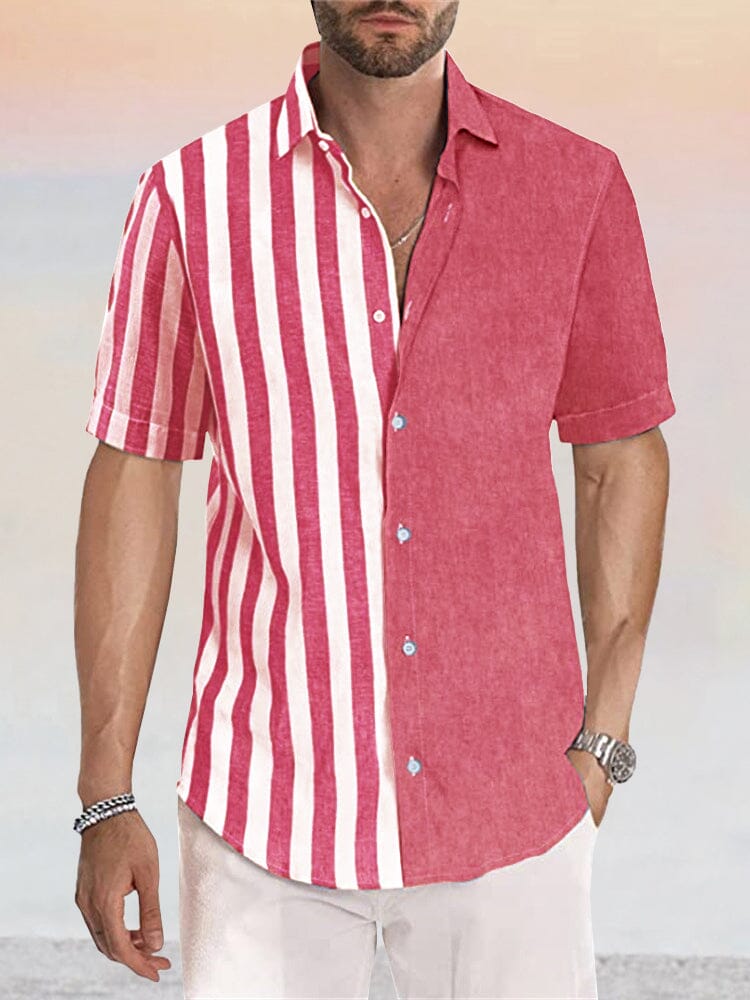 Stylish Casual Linen Stripe Shirt - Perfect for Any Occasion – coofandy