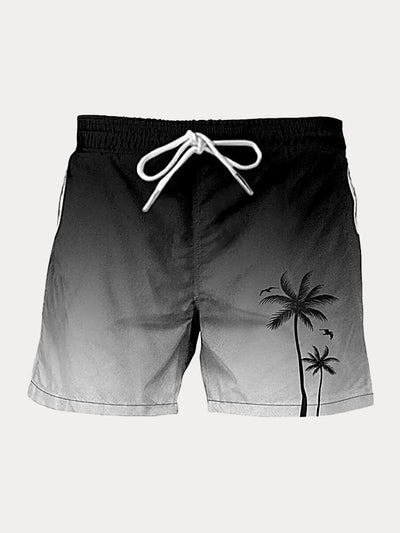 Hawaiian Printed Gradient Beach Shorts Shorts coofandystore 