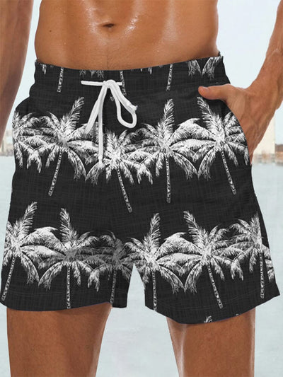 Casual Hawaiian Printed Beach Shorts Shorts coofandystore Black S 