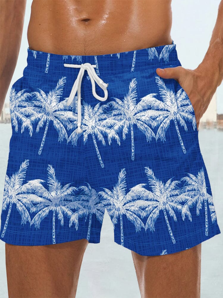Casual Hawaiian Printed Beach Shorts Shorts coofandystore Blue S 