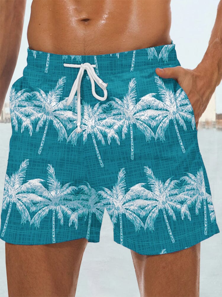 Casual Hawaiian Printed Beach Shorts Shorts coofandystore Light Blue S 