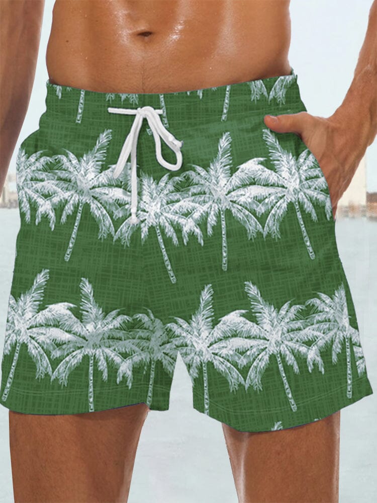 Casual Hawaiian Printed Beach Shorts Shorts coofandystore Green S 