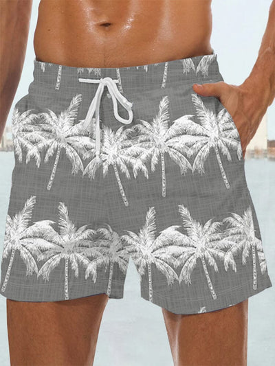 Casual Hawaiian Printed Beach Shorts Shorts coofandystore Grey S 