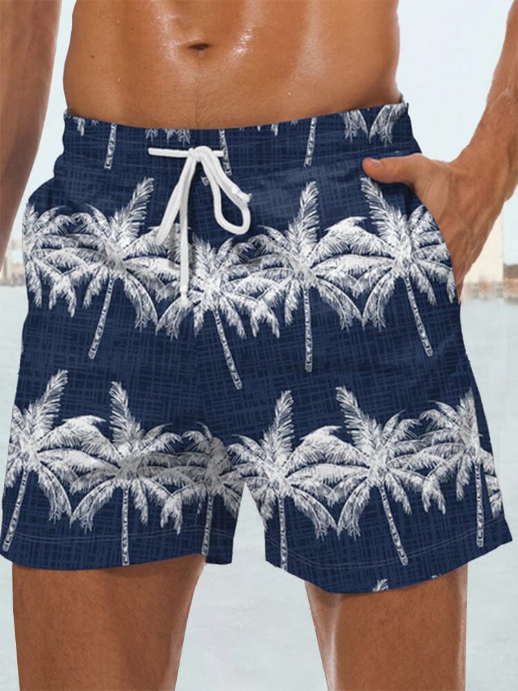 Casual Hawaiian Printed Beach Shorts Shorts coofandystore Navy Blue S 